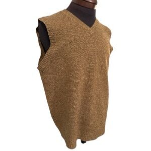 Charter Club Brown Lambswool V neck Sweater Vest Mens S Timeless Unisex Fashion